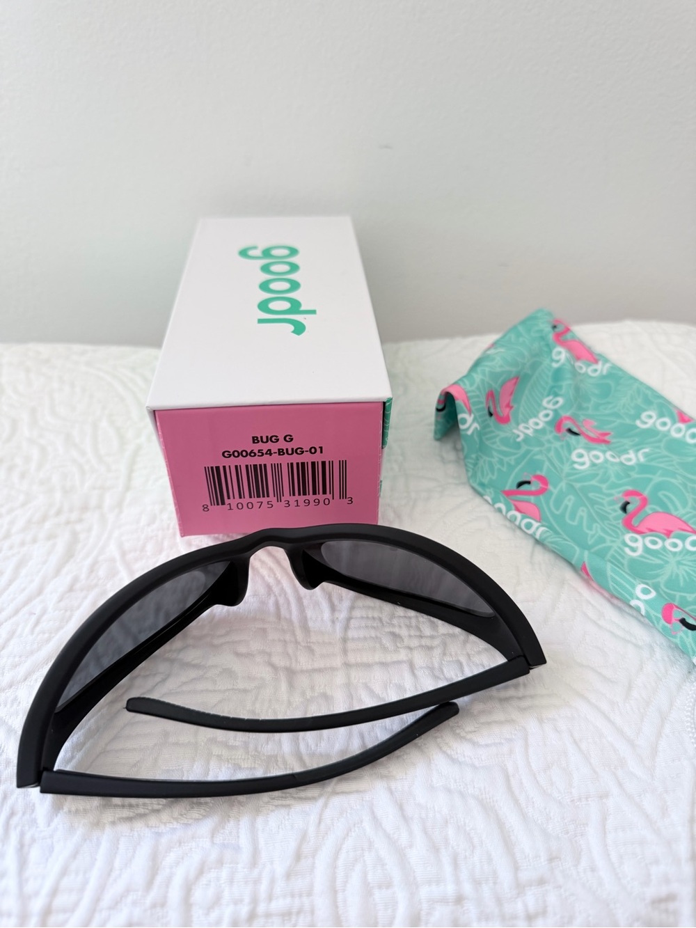 Goodr Bug G Black Polarized Sunglasses G00654-BUG-01 NEW Box & Pouch UV400 - Picture 3 of 4